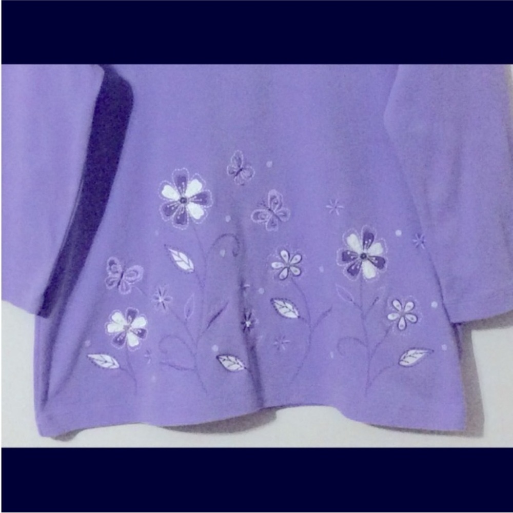 ALFRED DUNNER Purple Layered EMBROIDERED Top Size MEDIUM - Picture 8 of 11